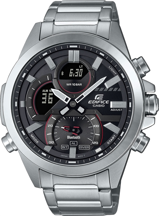 Мужские кварцевые японские часы с хронографом Edifice c bluetooth - Casio ECB-30D-1A